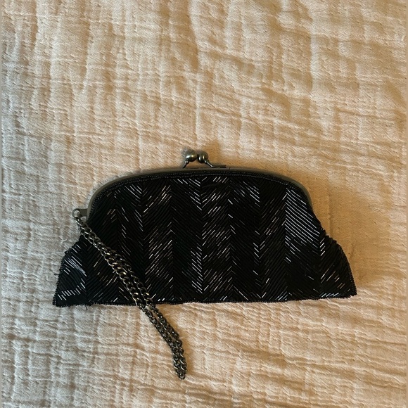 5/$25 The Limited black beaded with silver hardware wristlet - Picture 3 of 8
